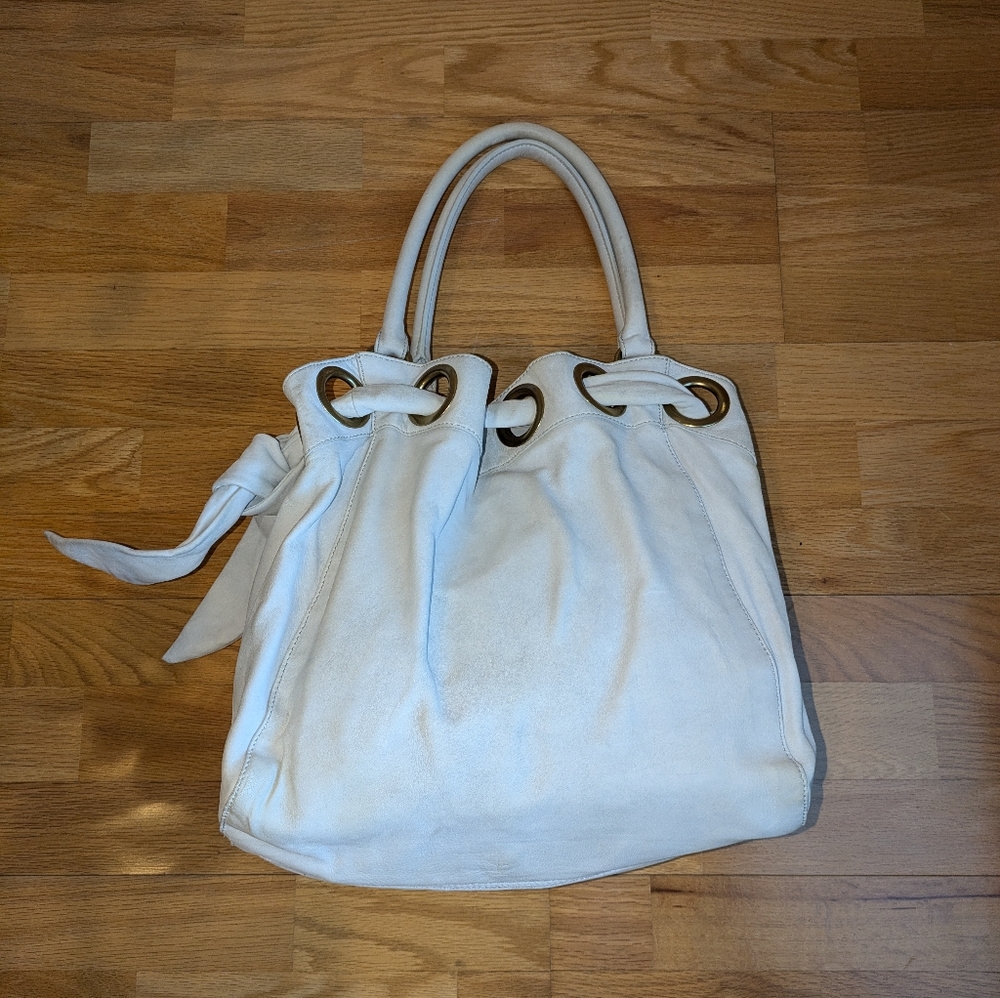 Real Leather White Bag